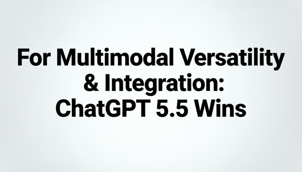 For Multimodal Versatility & Integration: ChatGPT 5.5 Wins