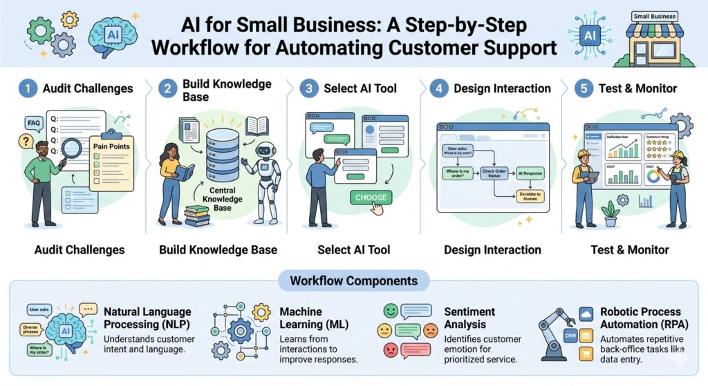 AI for Small Business: A Step-by-Step Workflow for Automating Customer Support