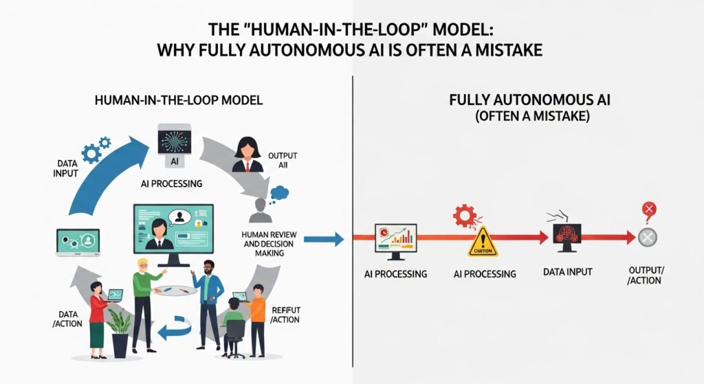 The "Human-in-the-Loop" Model: Why Fully Autonomous AI is Often a Mistake