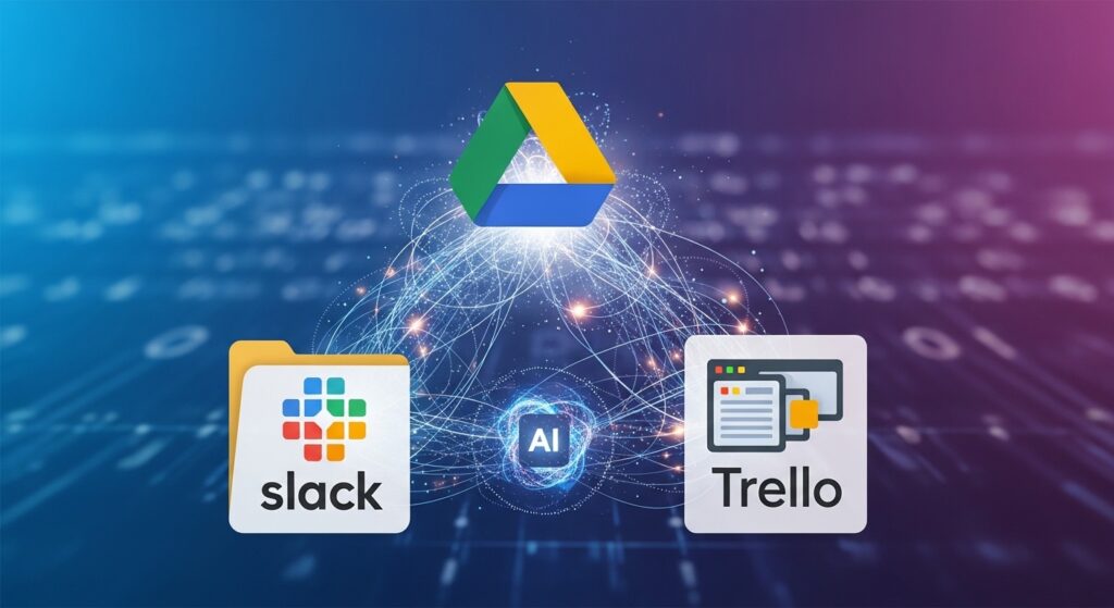 Cross-Platform Automation: Syncing Google Drive, Slack, and Trello with AI